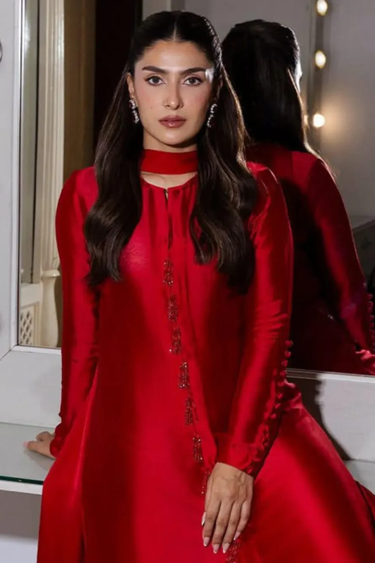 Candy - Red Crystal Tassel Shalmoz Silk 3-Piece Set