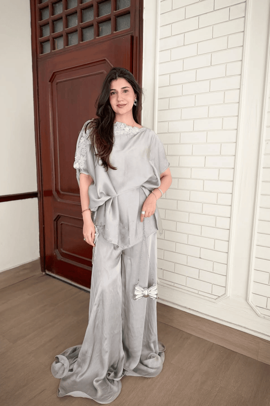Alora Butterfly Embellished Cape- Set