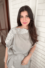 Alora Butterfly Embellished Cape- Set