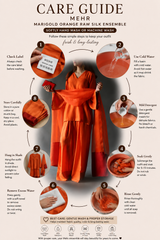 Mehr – Marigold Orange Raw Silk Farshi Shalwar Kameez with Organza Dupatta