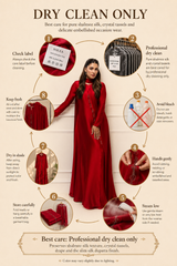 Candy – Red Crystal Tassel Shalmoz Silk 3-Piece Set with Slim Dupatta & Wide-Leg Pants