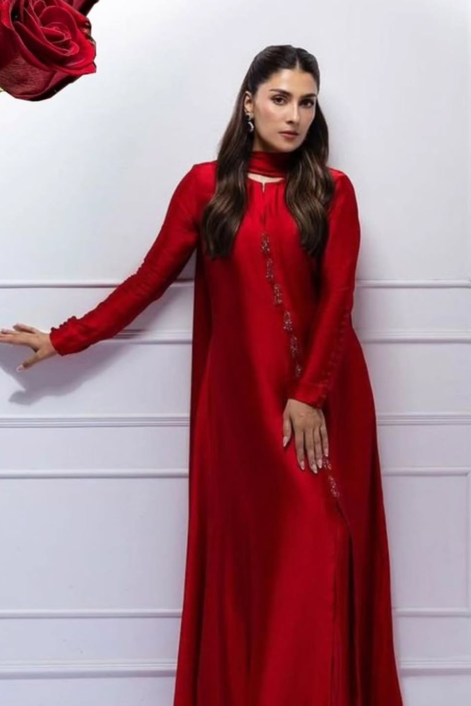 Candy - Red Crystal Tassel Shalmoz Silk 3-Piece Set
