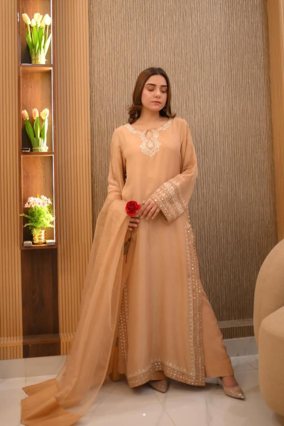 Sparkle - pure shalmoz silk with soft organza dupatta