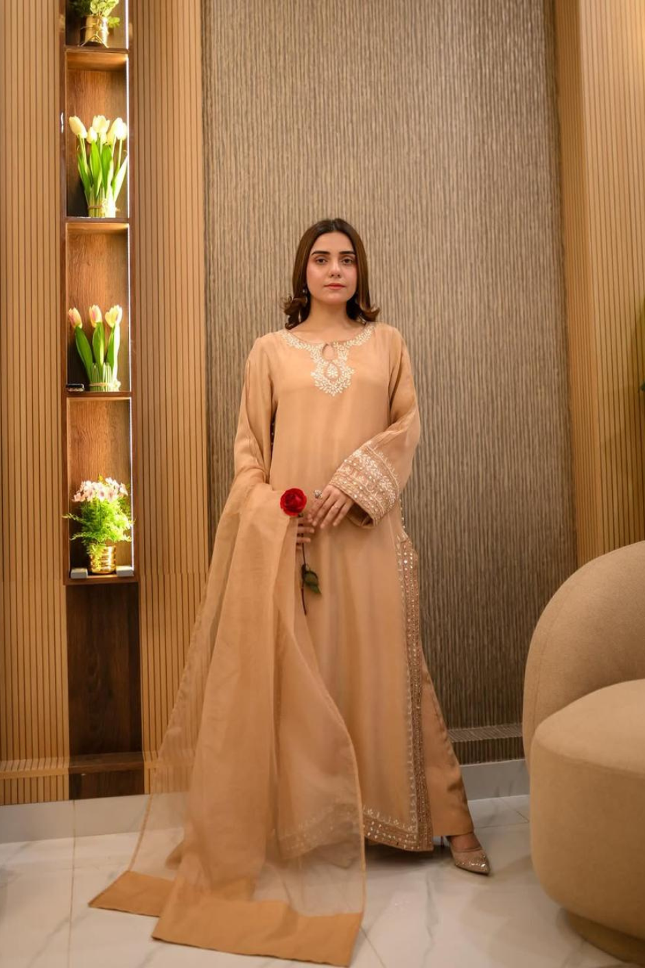 Sparkle - pure shalmoz silk with soft organza dupatta