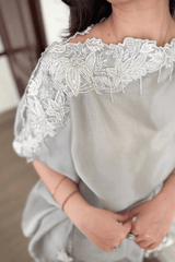 Alora Butterfly Embellished Cape- Set
