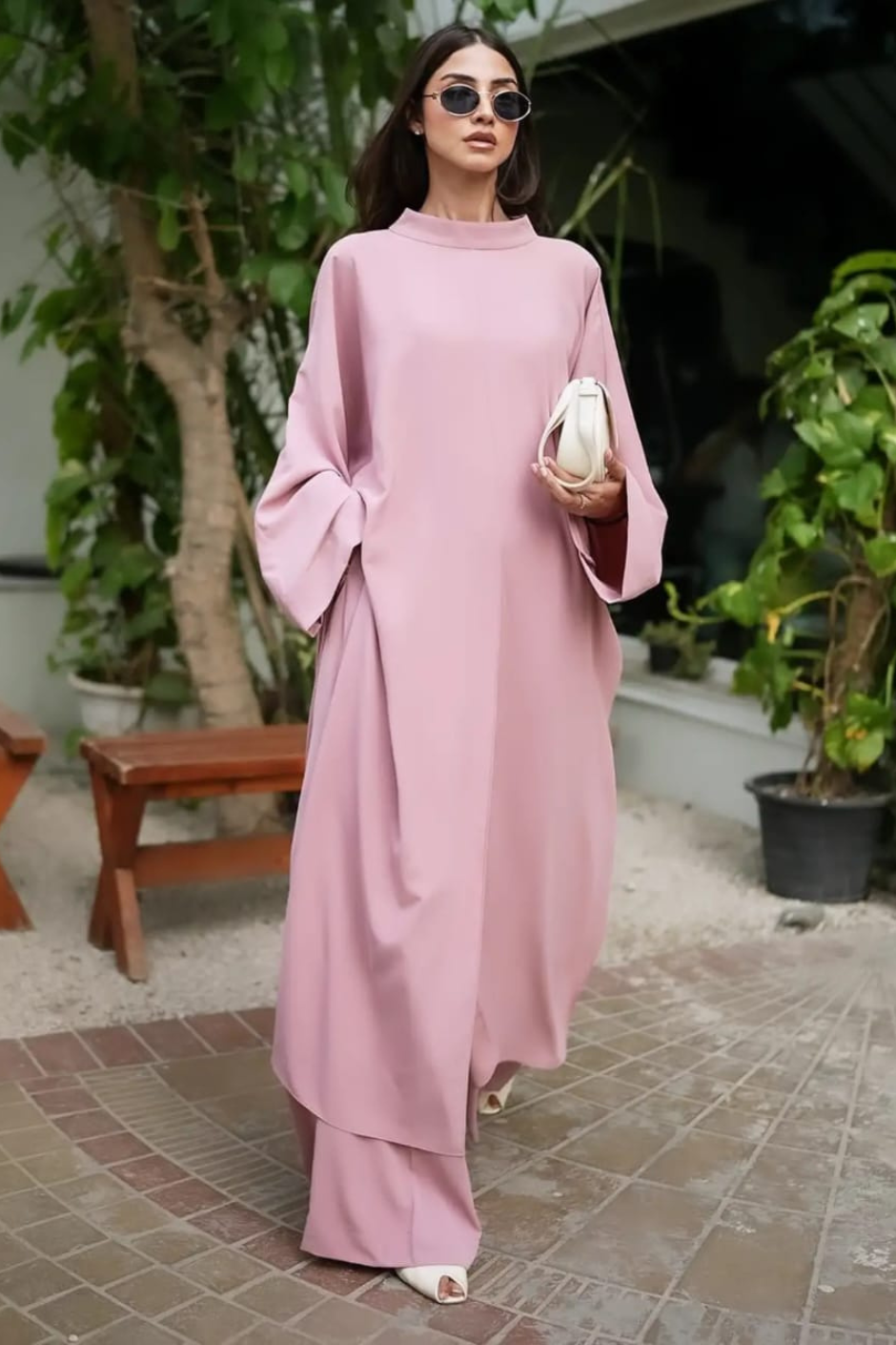 Miran - Tea Pink Twill-Crepe 3-Piece Set