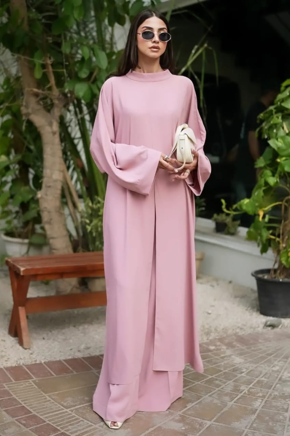 Miran - Tea Pink Twill-Crepe 3-Piece Set