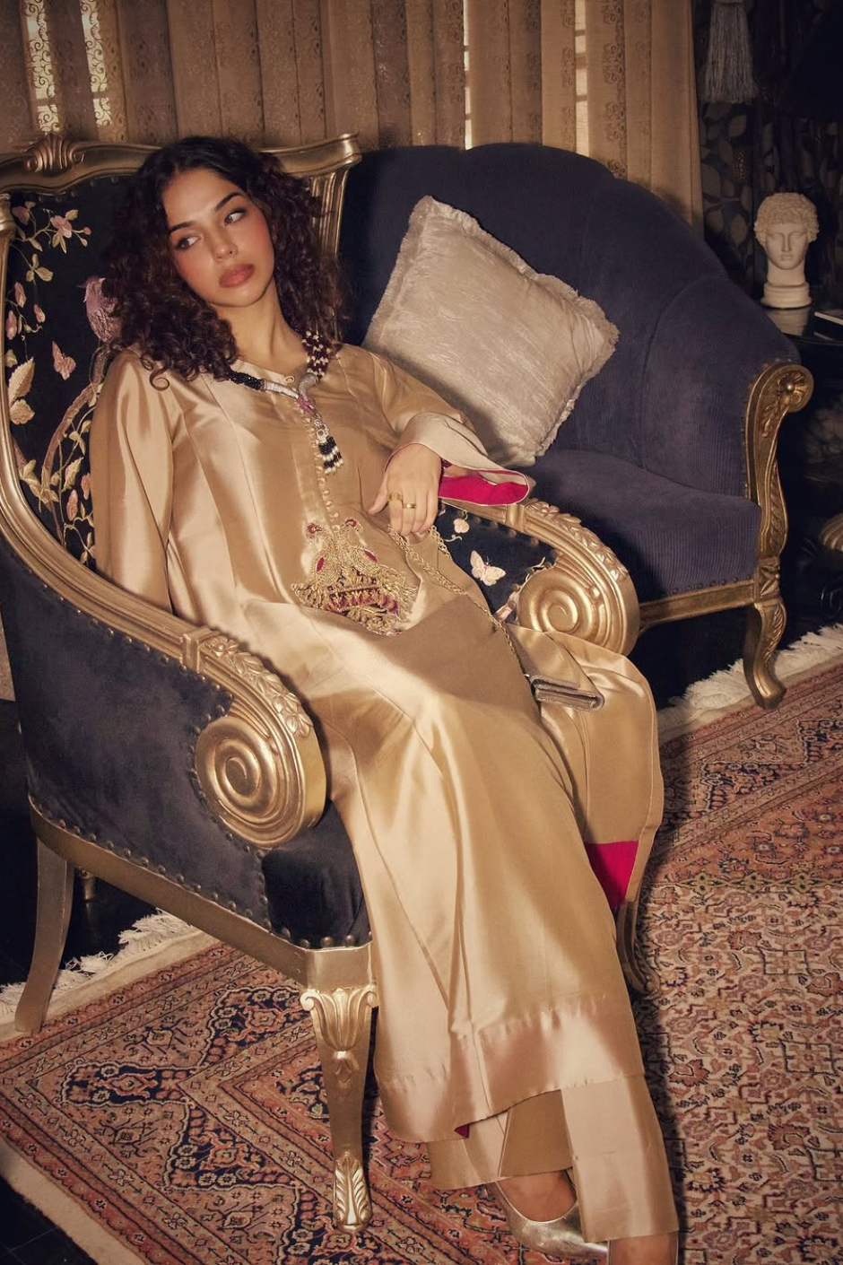 Sheesha Champagne Gold Kurta Set
