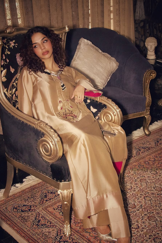 Sheesha Champagne Gold Kurta Set
