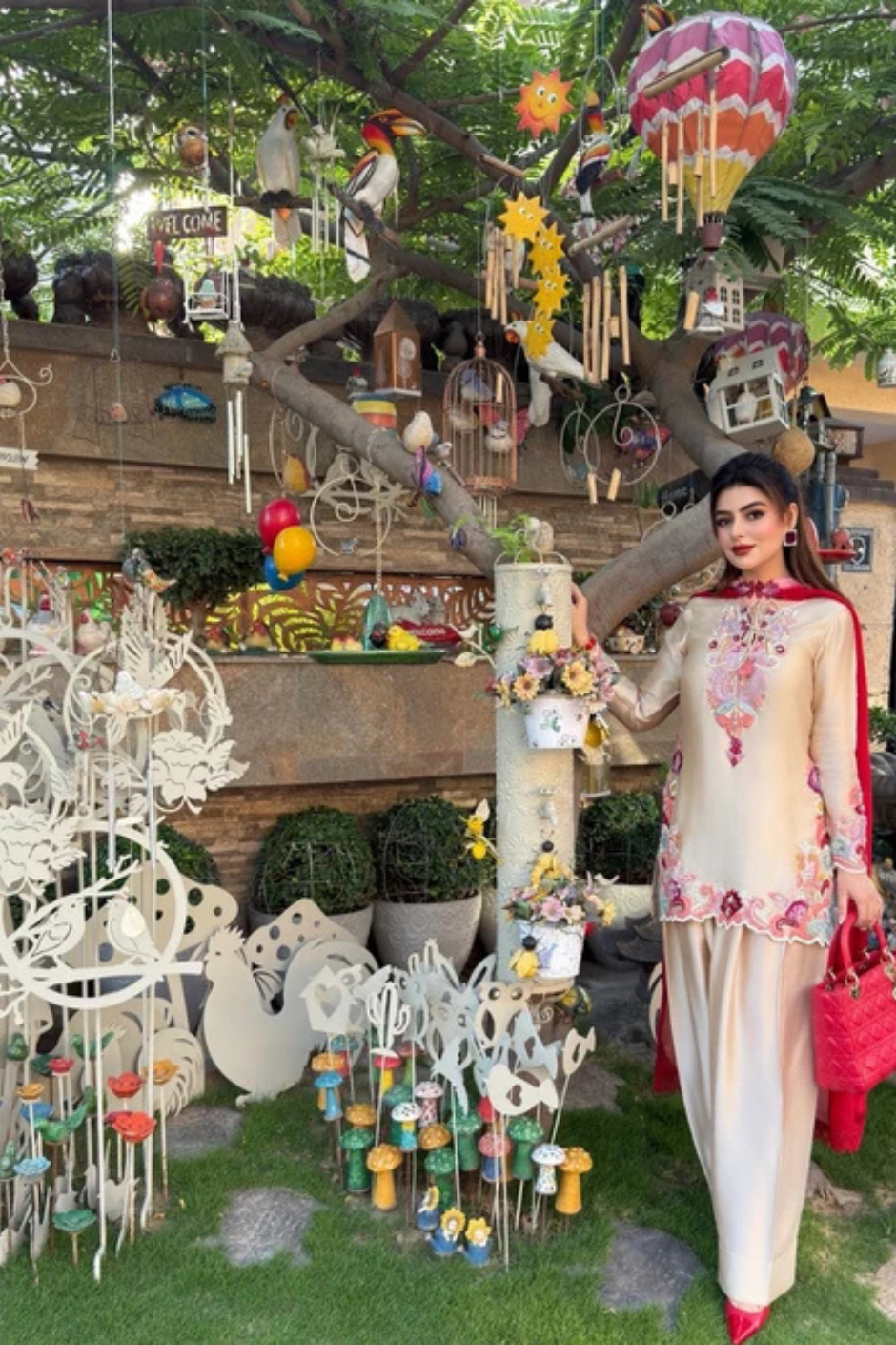 Beige Pure Tussal Silk Ensemble