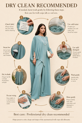 Elan – Sage Green Asymmetric Twill Crep Silk 2-Piece Co-ord Set with Flared Pants