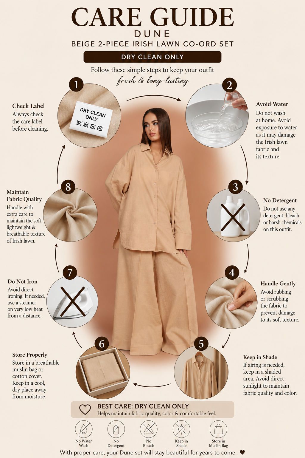 Dune – Beige 2-Piece Irish Lawn Co-ord Set