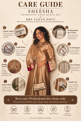Sheesha Champagne Gold Kurta Set – A-Line Silk-Look Kurta with Wide-Leg Trousers