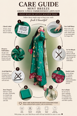 Mint Breeze Semi-Formal Lawn – Green 3-Piece Embroidered Suit with Silk Dupatta