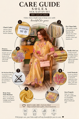 Solea Silk Kaftan Set – Yellow Embroidered Sheesha Silk with Slip
