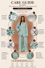 Plume Mint Green Co-ord Set – 2-Piece Irish Lawn Shirt & Pants