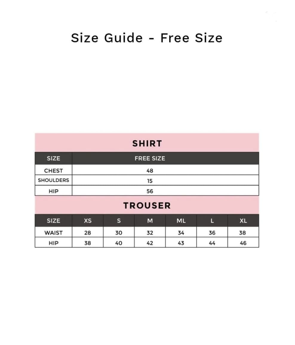 Daisy Butter Yellow Co-ord Set size chart