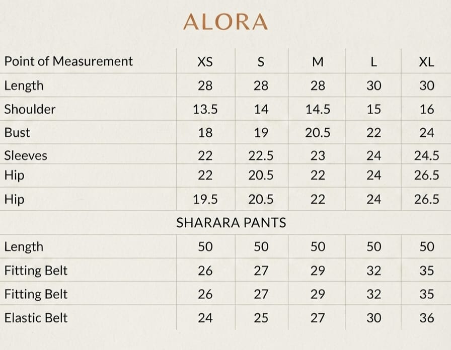Alora Butterfly Embellished Cape- Set size chart